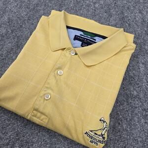 Vintage Tommy Hilfiger Polo Shirt Mens XL Yellow Pinehurst Golf Embroidered Logo